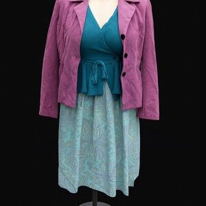 Elegant Paisley Skirt in Blue and Green